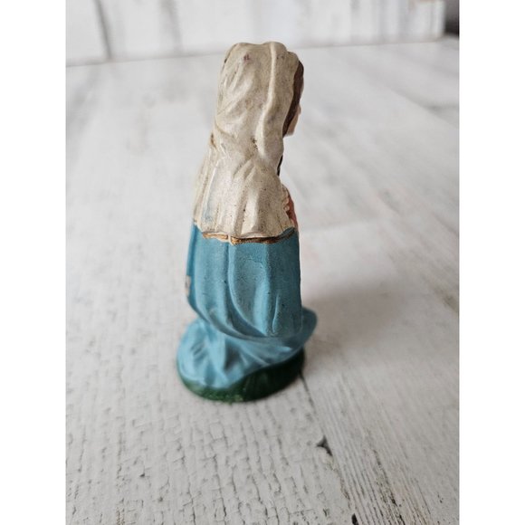 Vintage Mary virgin 4" praying nativity statue figurine religious Xmas decor - Picture 4 of 7
